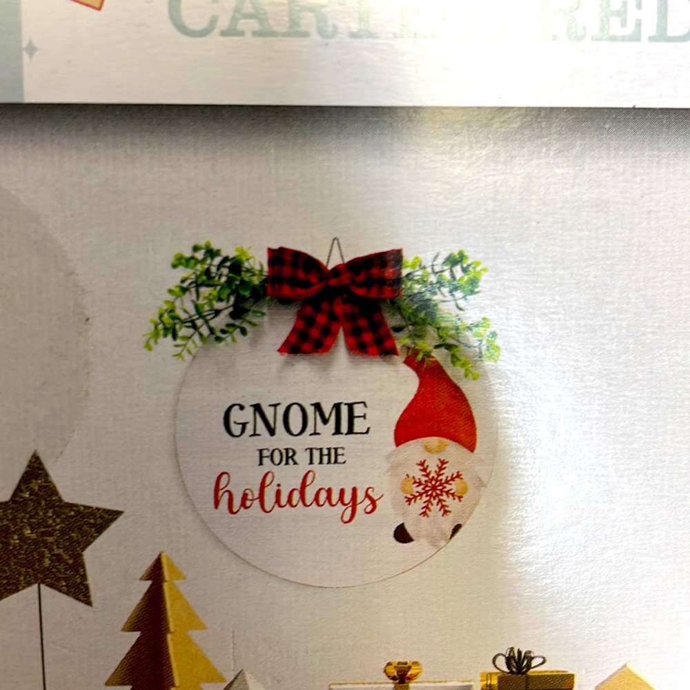 Merry Moments “Gnome For The Holidays” Wooden Circle Sign